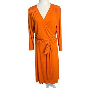 NWT BANANA REPUBLIC Orange True Wrap Dress Women’s Size XLarge Tall